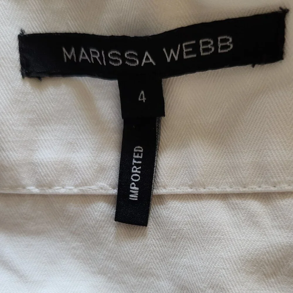 Marissa Webb Dixon paper bag cotton Romper white Dress Sz 4 pockets